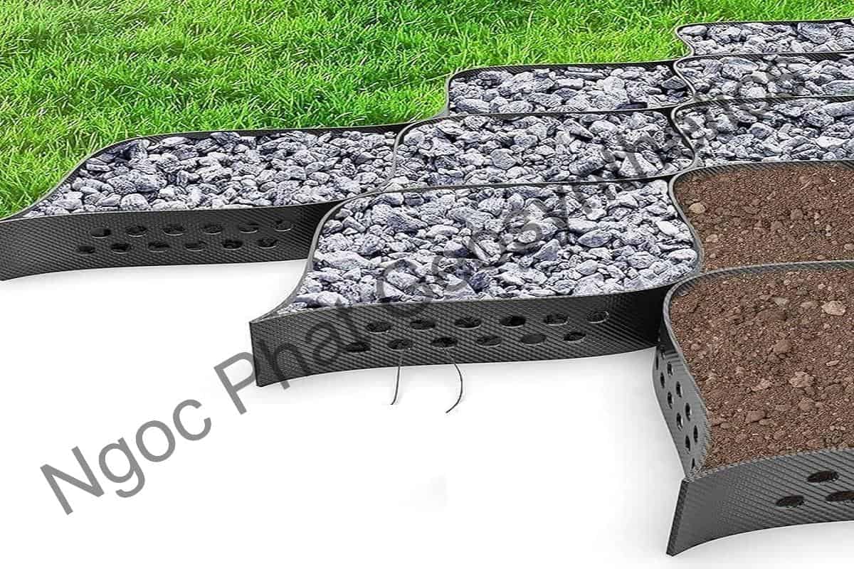 Geocell cấu tạo từ các tấm nhựa HDPE có chiều cao và khoảng cách mối hàn, kích thước ô ngăn tùy chỉnh