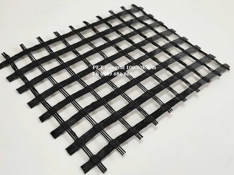 Lưới địa kỹ thuật 100/30KN/m giải pháp bền bỉ cho tường chắn MSE