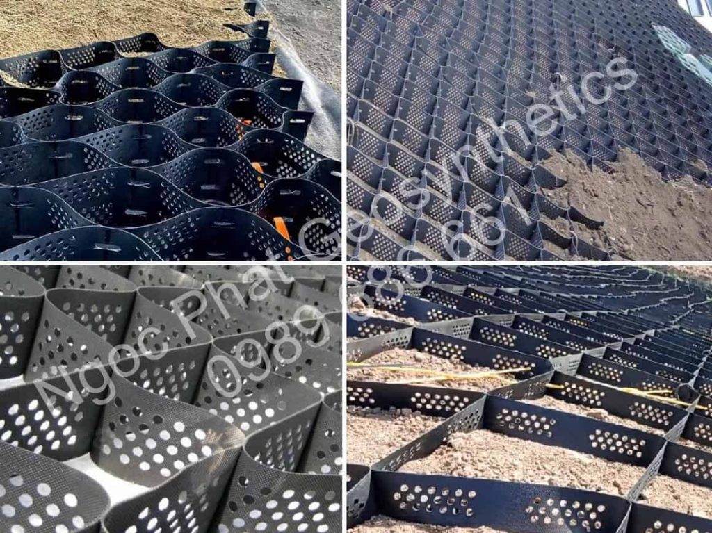 Geocell gia cố mái taluy chống sạt lở và ổn định mái dốc