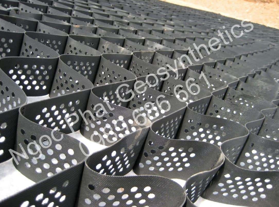 Ô ngăn hình mạng neoweb 660-200 sản xuất từ nhựa polymer cao cấp với khoảng cách hàn 660mm chiều cao ô ngăn 200mm