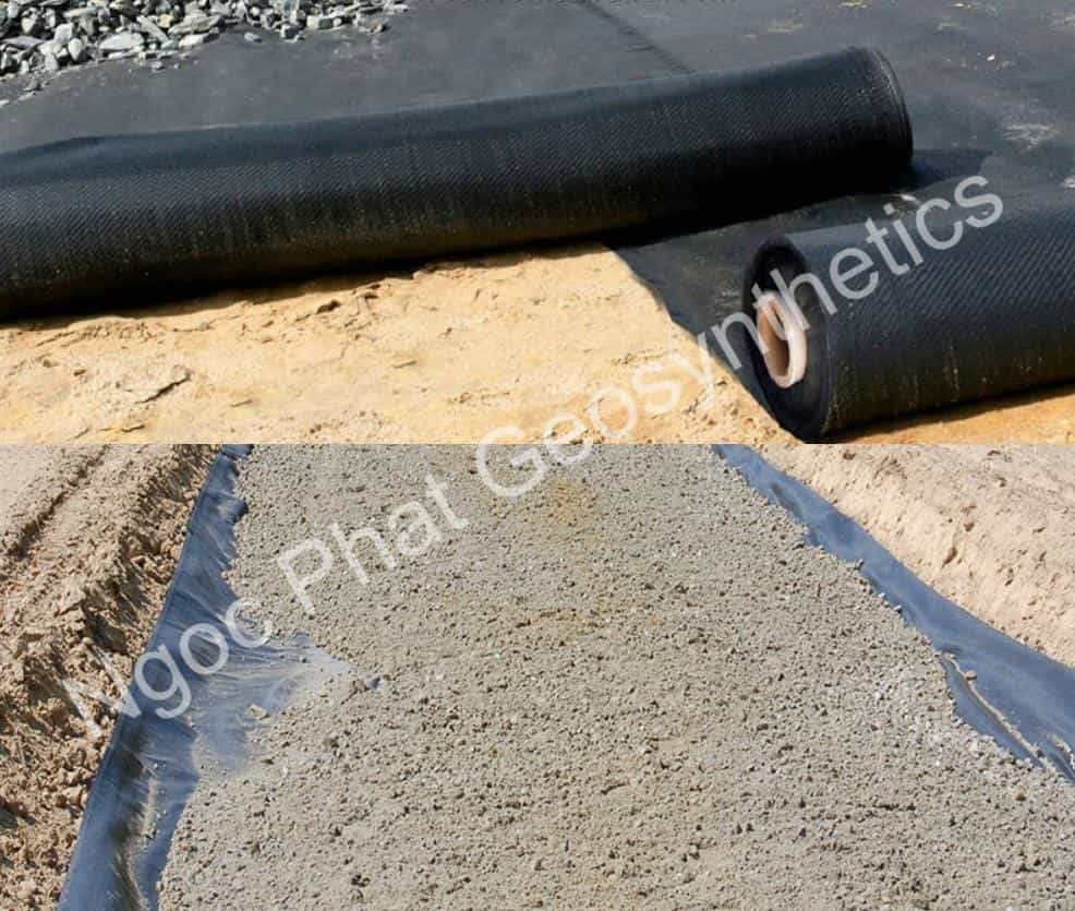 Vải địa kỹ thuật 70/40kn ứng dụng gia cố nền đường tường chắn đất và mái dốc
