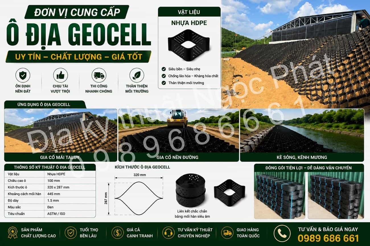 Công ty cung cấp ô địa kỹ thuật geocell uy tín chất lượng giá tốt