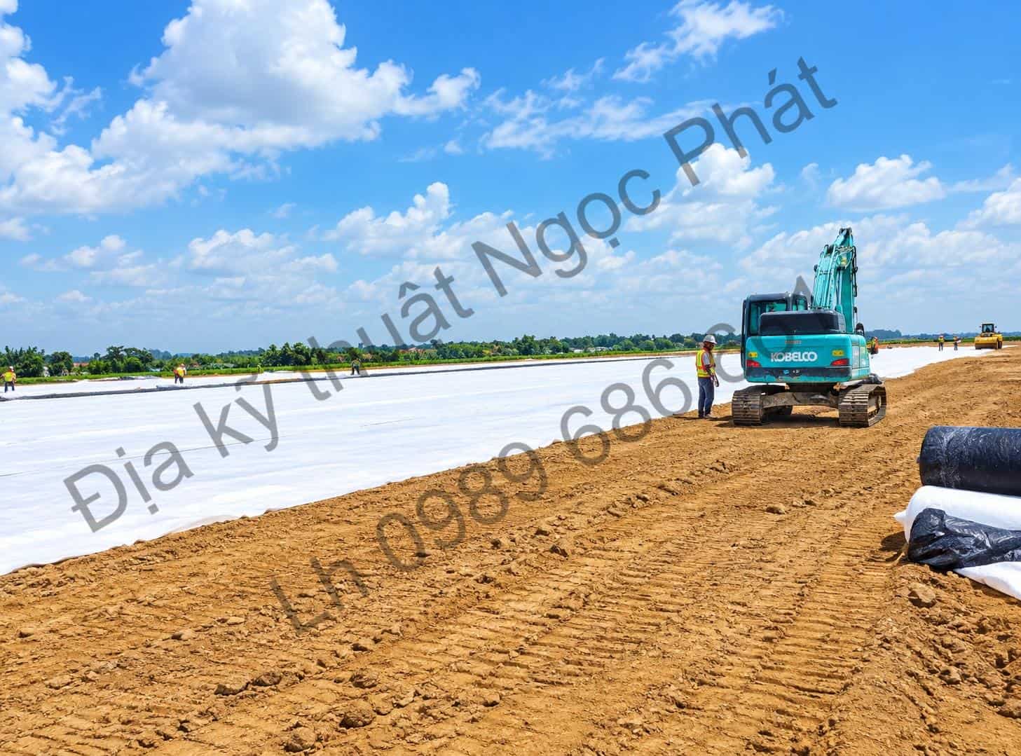 Thi công trải vải địa kỹ thuật nền đường